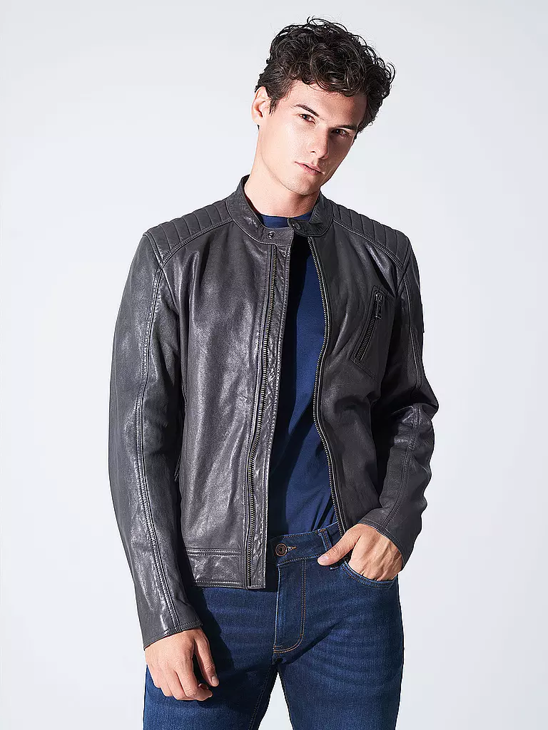 BELSTAFF Lederjacke V RACER 2.0 grau